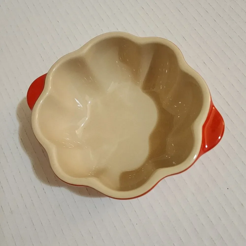 Le Creuset Petite Pumpkin Casserole Cocotte Red Orange Harvest Collection-NO Lid